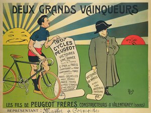 Poster pubblicitario per biciclette Peugeot